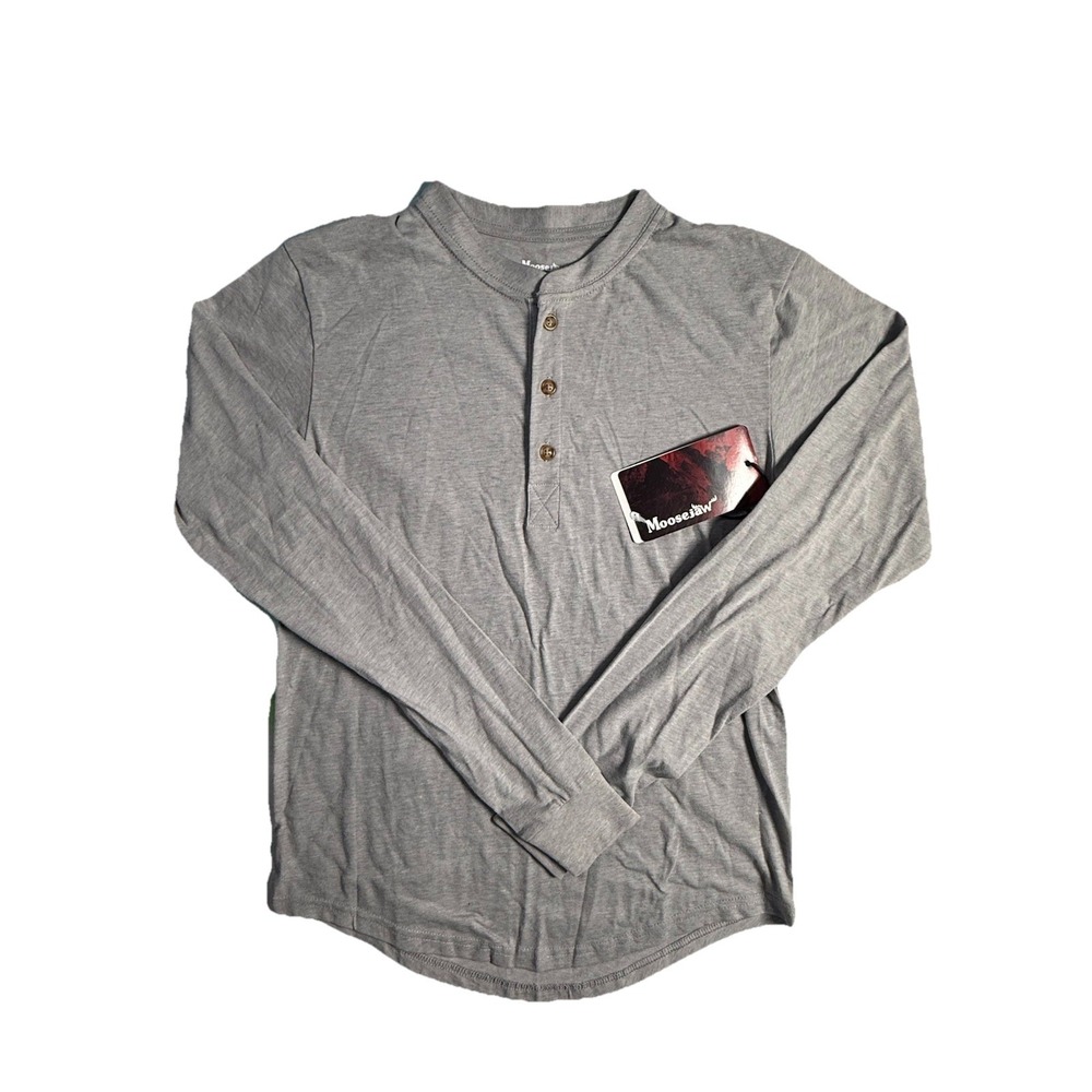 NWT Moosejaw Men's Original Long-Sleeve Henley Size X-Small Heather‎ Steel Gray